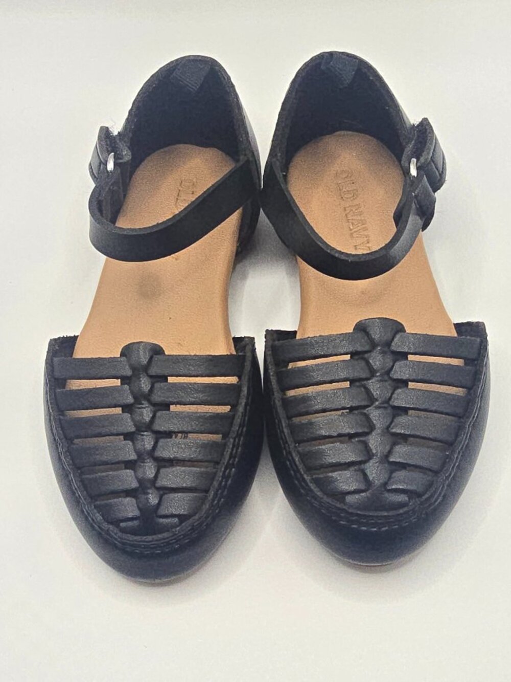 Faux-Leather Ankle-Strap Huarache Flats for toddler girls from Old Navy size 6